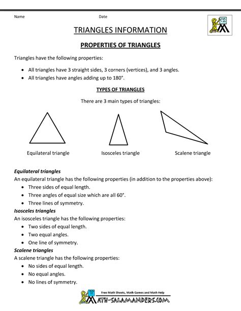 Pdf 13 Properties Of Triangles And Four Sided Triangle Properties Worksheet - Triangle Properties Worksheet