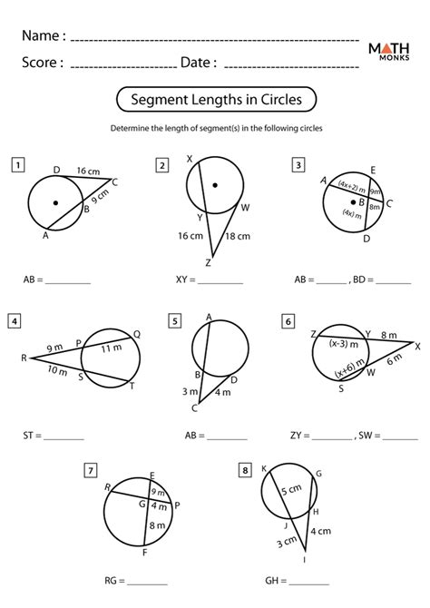 Pdf 3 8 13 Segments In A Circle Segments In Circles Worksheet - Segments In Circles Worksheet