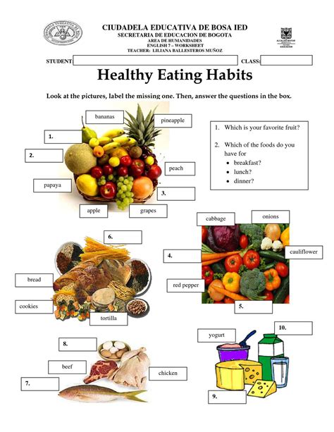 Pdf 4th Grade Healthy Eating Nutrition Worksheet For 4th Grade - Nutrition Worksheet For 4th Grade