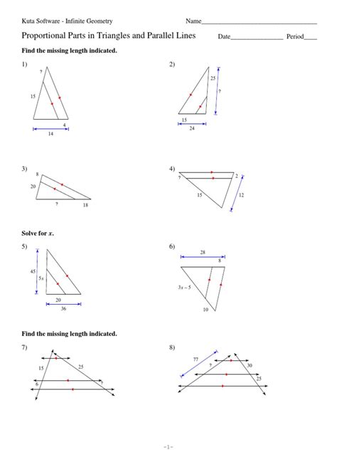 Pdf 7 Proportional Parts In Triangles And Parallel Proportions And Similar Triangles Worksheet Answers - Proportions And Similar Triangles Worksheet Answers