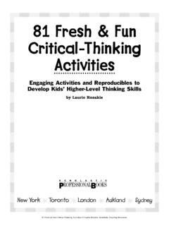 Pdf 81 Fresh Amp Fun Critical Thinking Activities Critical Thinking Worksheet Answers - Critical Thinking Worksheet Answers