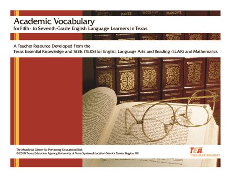 Pdf Academic Vocabulary The Meadows Center Academic Vocabulary By Grade Level - Academic Vocabulary By Grade Level