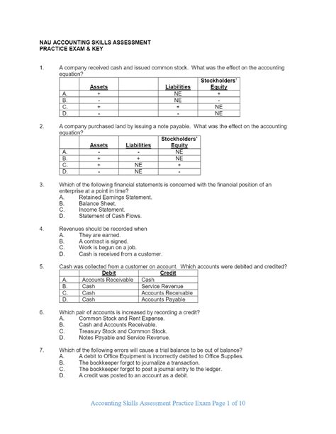 Pdf Accounting Skills Assessment Practice Exam Page 1 Accounting Practice Worksheet - Accounting Practice Worksheet