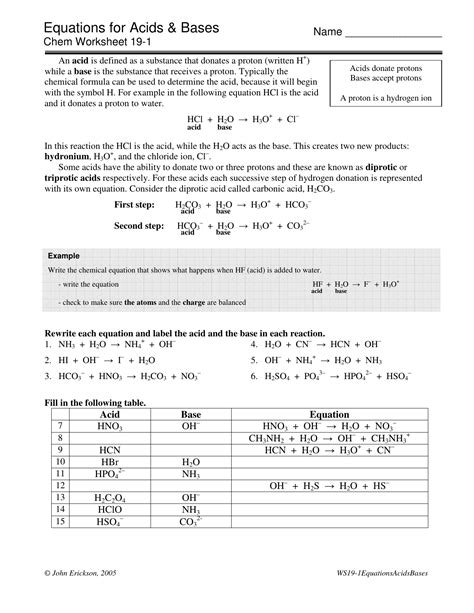 Pdf Acid Base Reactions Worksheet Fhs Ap Chemistry Acid Base Reaction Worksheet - Acid Base Reaction Worksheet