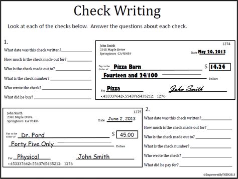 Pdf Activity 5 2 Check Writing 101 Pottstown Check Writing Practice For Students - Check Writing Practice For Students