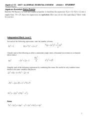 Pdf Algebra 2 Cc Unit 5 Exponents And More Properties Of Exponents Worksheet - More Properties Of Exponents Worksheet