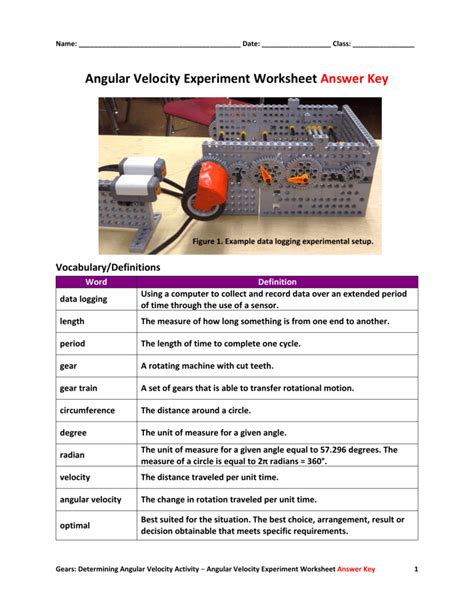 Pdf Angular Velocity Experiment Worksheet Answer Key Teachengineering Angular Velocity Worksheet - Angular Velocity Worksheet