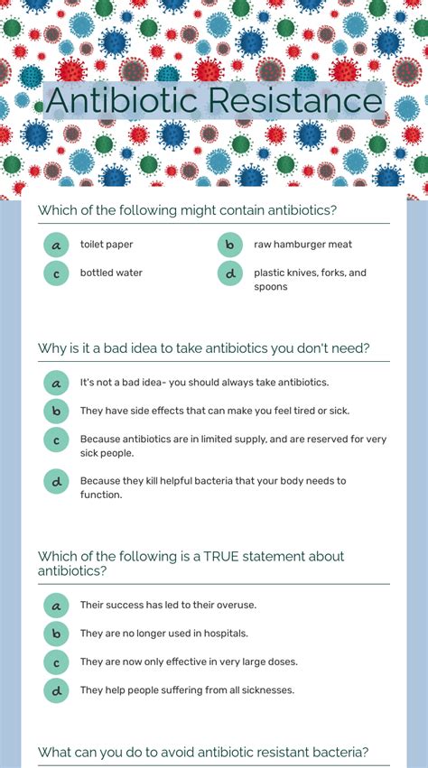 Pdf Antibiotic Resistance Worksheet Notes 15 Pts Health Antibiotic Resistance Worksheet - Antibiotic Resistance Worksheet