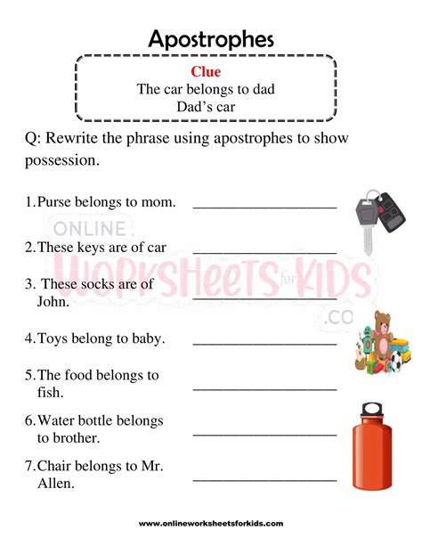 Pdf Apostrophes And Possession K5 Learning Apostrophe Worksheet Second Grade - Apostrophe Worksheet Second Grade