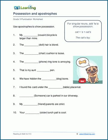 Pdf Apostrophes And Possession Worksheet K5 Learning Possessive Nouns 2nd Grade Worksheet - Possessive Nouns 2nd Grade Worksheet