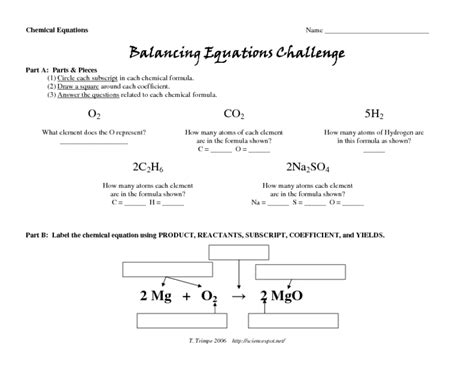 Pdf Balancing Equations Challengebalancing Equations Challenge Science Spot Balancing Act Worksheet Answer Key - Balancing Act Worksheet Answer Key