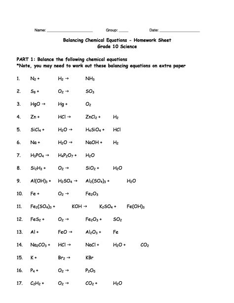 Pdf Balancing Equations Practice Problems School Learning Resources Balance Chemical Equations Worksheet Answers - Balance Chemical Equations Worksheet Answers