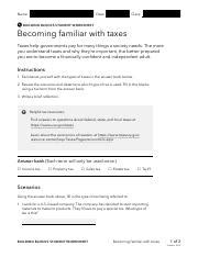 Pdf Becoming Familiar With Taxes Consumer Financial Protection Tax Worksheet For Students - Tax Worksheet For Students