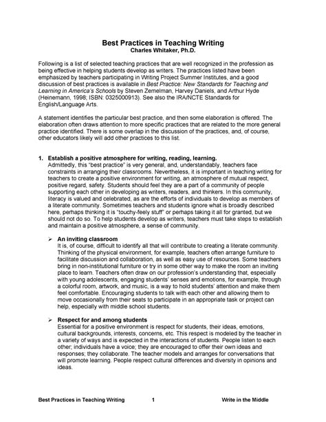Pdf Best Practices In Teaching Writing Learner Teaching Middle School Writing - Teaching Middle School Writing