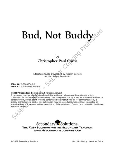 Pdf Bud Not Buddy