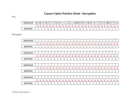 Pdf Caesar Cipher Exercises And Answers The National Caesar Cipher Worksheet - Caesar Cipher Worksheet