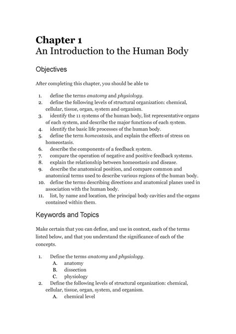 Pdf Chapter 1 Introduction To Human Anatomy And Body Cavity Worksheet - Body Cavity Worksheet