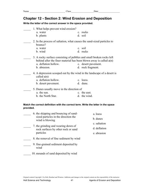 Pdf Chapter 12 Section 2 Wind Erosion And Wind Erosion Worksheet - Wind Erosion Worksheet