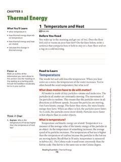 Pdf Chapter 5 Thermal Energy Houston Independent School Temperature Thermal Energy And Heat Worksheet - Temperature Thermal Energy And Heat Worksheet