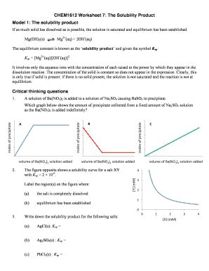Pdf Chem1612 Worksheet 7 The Solubility Product Model Solubility Worksheet Chemistry - Solubility Worksheet Chemistry