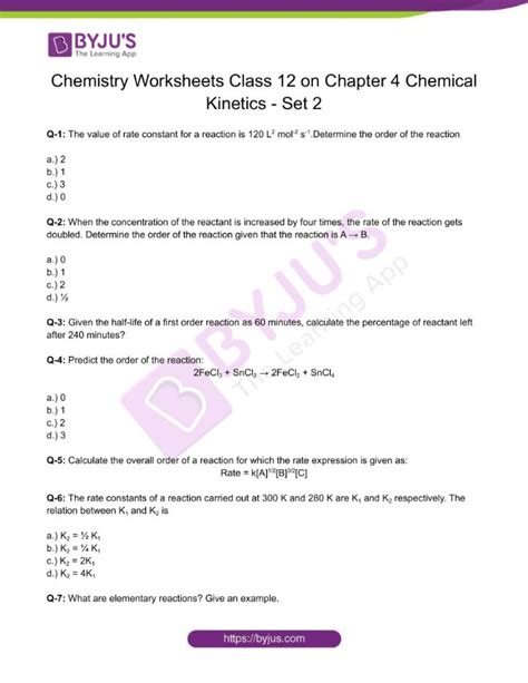 Pdf Chemical Kinetics Worksheet Answers Set 3 Cdn1 Chemical Kinetics Worksheet Answers - Chemical Kinetics Worksheet Answers