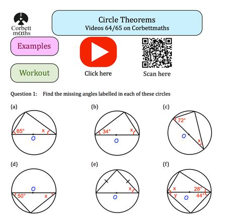 Pdf Circle Theorems Examples Workout Corbettmaths Circle Angle Worksheet - Circle Angle Worksheet