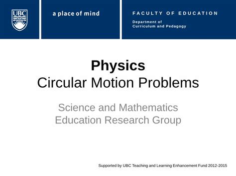 Pdf Circular Motion Problems University Of British Columbia Circular Motion Worksheet With Answers - Circular Motion Worksheet With Answers