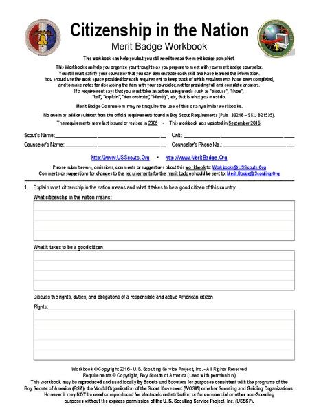 Pdf Citizenship Boy Scouts Of America Citizenship Of The Community Worksheet - Citizenship Of The Community Worksheet