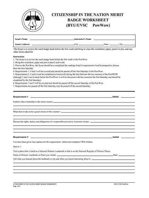 Pdf Citizenship In The Nation U S Scouting Citizenship Of The Community Worksheet - Citizenship Of The Community Worksheet