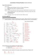 Pdf Classification Of Nuclear Reactions Practice Worksheet Alpha And Beta Decay Worksheet - Alpha And Beta Decay Worksheet