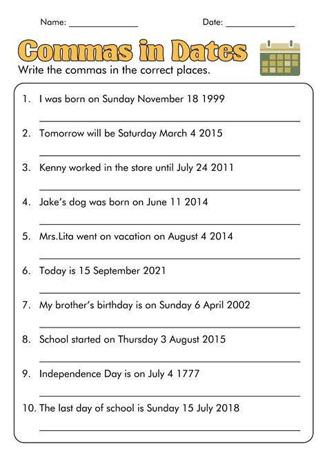 Pdf Commas In Dates And Series Learn Bright Using Commas In A Series Worksheet - Using Commas In A Series Worksheet