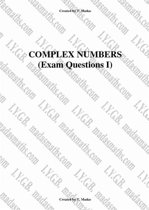 Pdf Complex Numbers Part 1 Madasmaths Complex Numbers Practice Worksheet Answers - Complex Numbers Practice Worksheet Answers