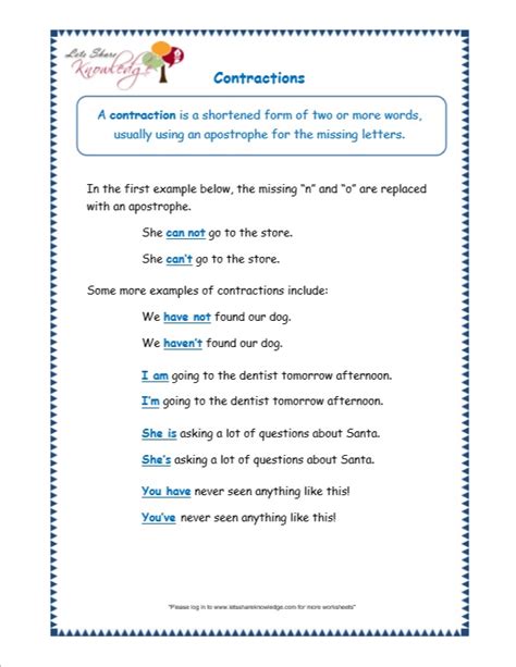 Pdf Contractions Lets Share Knowledge Contraction Worksheet Grade 3 - Contraction Worksheet Grade 3