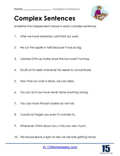 Pdf Create Complex Sentences Worksheet K5 Learning Writing Complex Sentences Worksheet - Writing Complex Sentences Worksheet