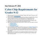 Pdf Cyber Chip Requirements Grades 9 12 T282 Cyber Chip 6th Grade - Cyber Chip 6th Grade