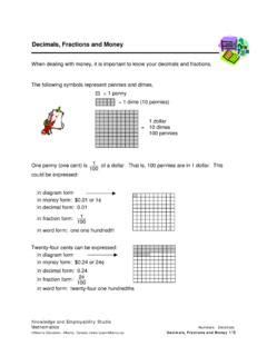 Pdf Decimals Fractions And Money Learnalberta Ca Money And Fractions - Money And Fractions