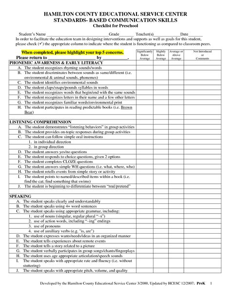 Pdf Developmental Checklists Phlprek Kindergarten Developmental Checklist - Kindergarten Developmental Checklist