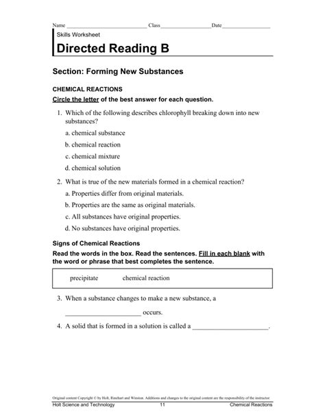 Pdf Directed Reading B Physical Science Directed Reading Answers - Physical Science Directed Reading Answers