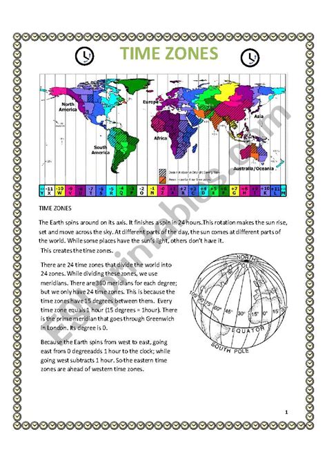 Pdf Doing Time Time Zones Around The World Time Zone Worksheet - Time Zone Worksheet