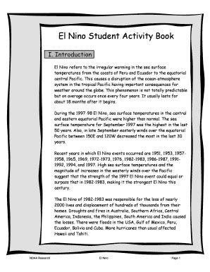 Pdf El Nino Student Activity Book National Oceanic Chasing El Nino Worksheet Answers - Chasing El Nino Worksheet Answers