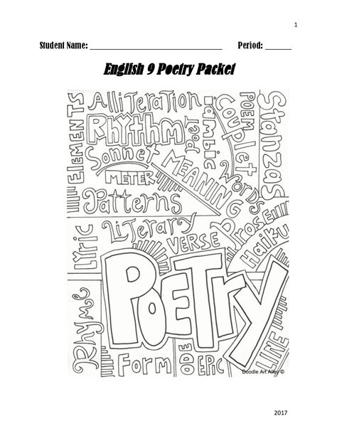 Pdf English 9 Poetry Packet 2017 Santa Ana Poetry Worksheet High School - Poetry Worksheet High School