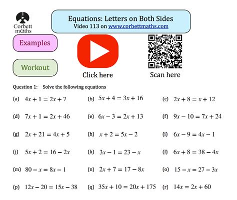 Pdf Equations Letters Both Sides Corbettmaths Solving Equations On Both Sides Worksheet - Solving Equations On Both Sides Worksheet