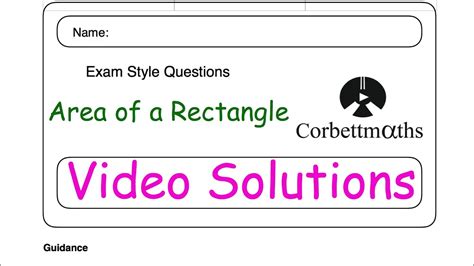 Pdf Exam Style Questions Corbettmaths Area And Perimeter Questions And Answers - Area And Perimeter Questions And Answers