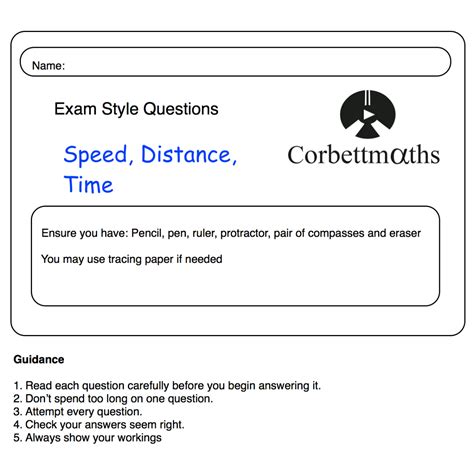 Pdf Exam Style Questions Corbettmaths Velocity Time Graph Worksheet - Velocity Time Graph Worksheet