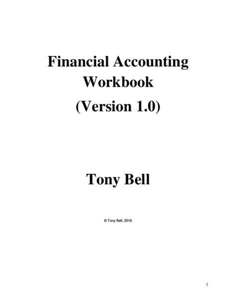 Pdf Financial Accounting Workbook Version 1 0 Tony Accounting Practice Worksheet - Accounting Practice Worksheet