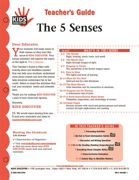 Pdf Five Senses Lesson Plan 5 Senses Science - 5 Senses Science