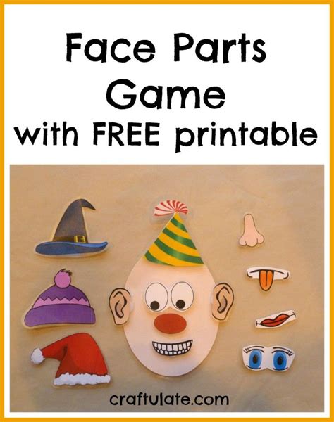Pdf Free Printable From Craftulate Com Face Parts Printable Face Parts Cutouts - Printable Face Parts Cutouts