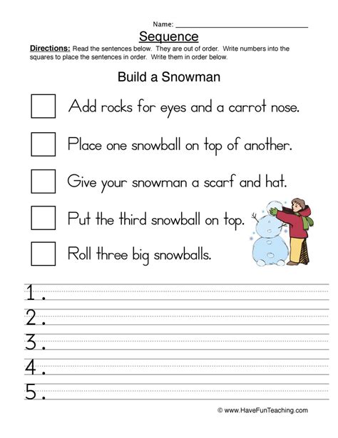 Pdf Free Snowman Sequence Worksheet For Preschool Prek Snowman Worksheets Preschool - Snowman Worksheets Preschool