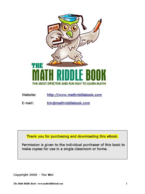 Pdf Full Math Riddle Book Math Riddles Worksheets - Math Riddles Worksheets