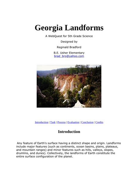 Pdf Georgia Landforms Mrs Fordham X27 S Fifth Georgia Landforms 5th Grade - Georgia Landforms 5th Grade